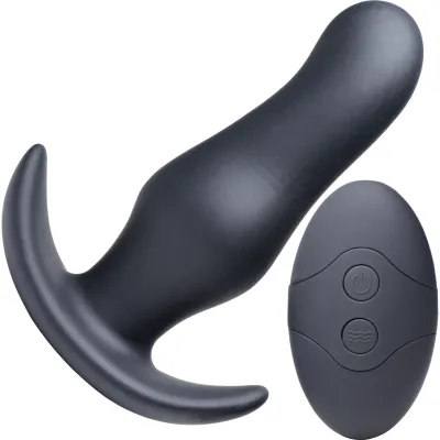 Thump It 7X Curved Silicone Rechargeable Thumping Anal Plug With Remote Control