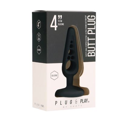 Butt Plug Hollow 3 Black 4 Inch