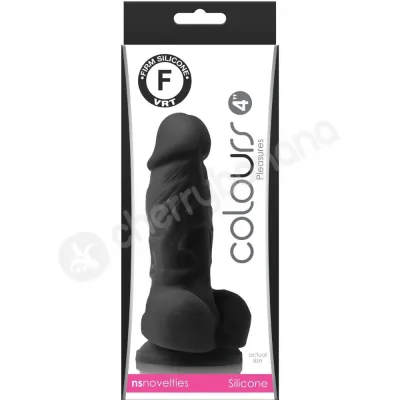 Colours Pleasures 4 Realistic Molded Silicone Black Dildo