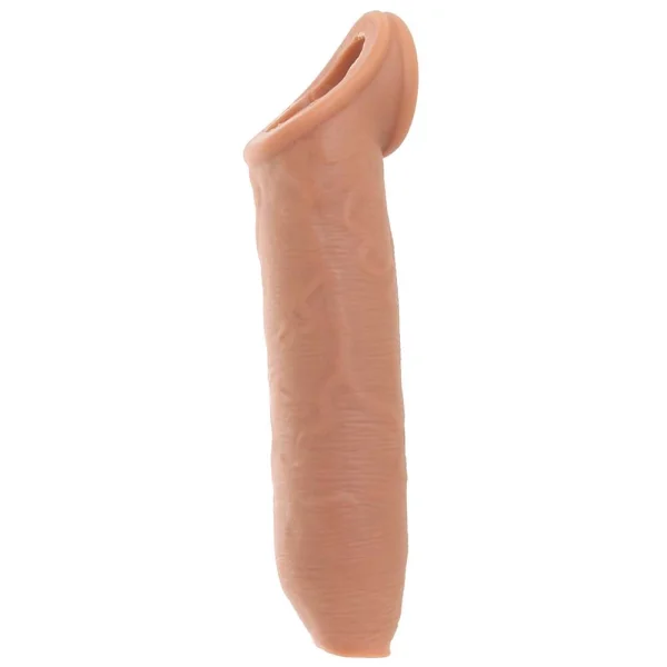 Fantasy X-tensions Elite Silicone 7" Uncut Penis Extension With Ball Strap - Chocolate