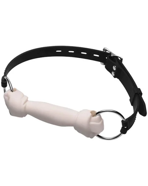 Tailz Puppy Play Set - Silicone Bone Gag Tail Anal Plug And Collar - Black