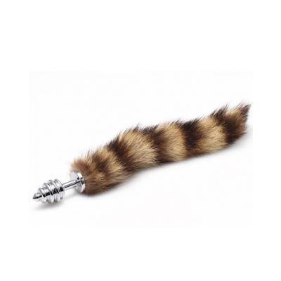 Ribbed Fox Tail Buttplug 14 Inch