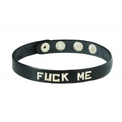 Wordband Collar Fuck Me Black