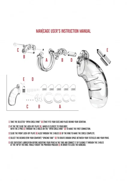 Mancage Model 03 - Chastity - 4.5in - Cock Cage - Transparent