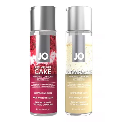 Jo 20th Anniversary Gift Set Champagne and Red Velvet Cake Water Based Lubricant