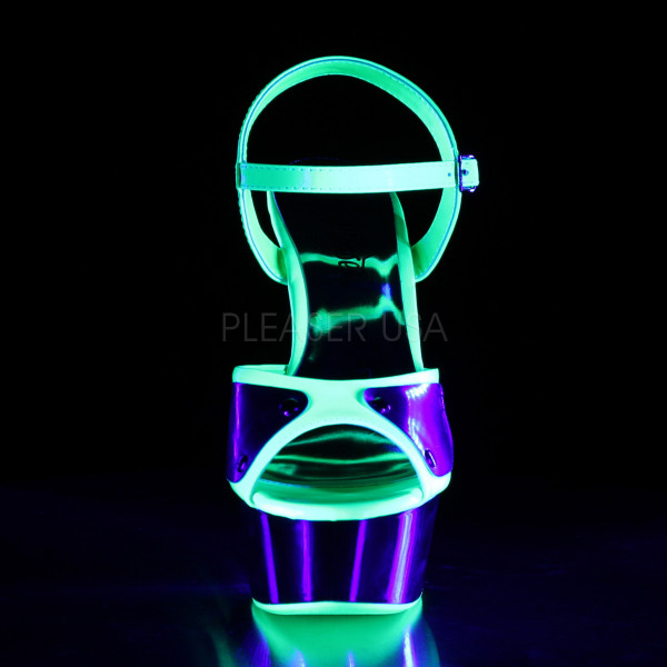 6 inches Heel, 1 3/4 inches PF Ankle Strap Sandal, Neon UV Reactive — image 6 of 8