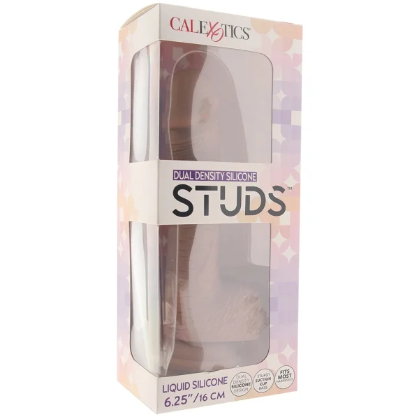 Silicone Studs Realistic 6.25" Suction Cup Dildo - Caramel