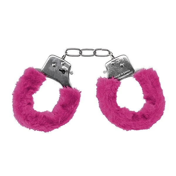 Ouch Pleasure Furry Metal Handcuffs