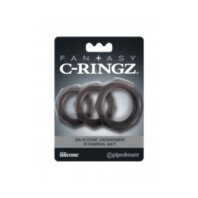 Fantasy C ringz Silicone Designer Stamina Set Black