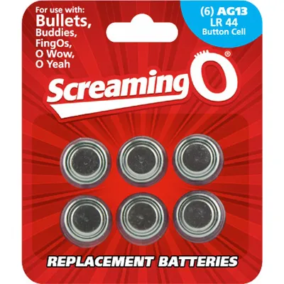 AG13 LR44 Batteries 6 Pack By Screaming O