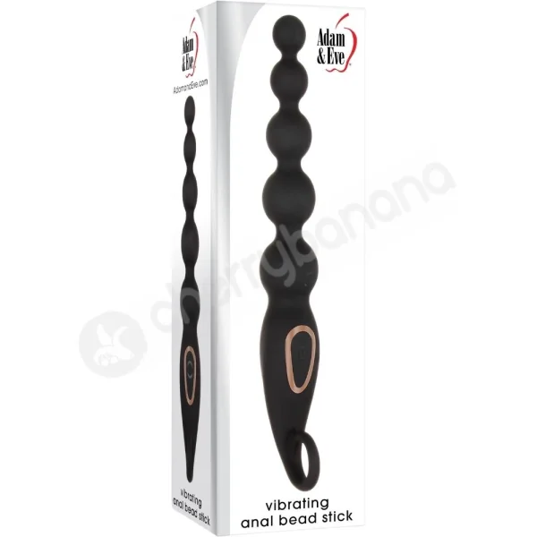Adam & Eve Vibrating Black Rechargeable Anal Beads Stick