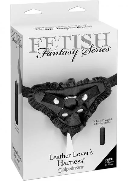 Fetish Fantasy Leather Lovers Vibrating Harness Adjustable Black — image 7 of 8