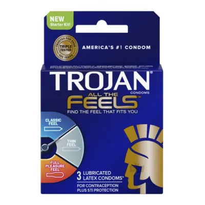 Trojan All The Feels Condoms Pack Of 3