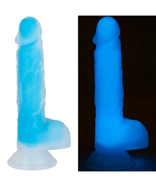 Bondara Illumi-Naughty Blue Glow in the Dark Dildo - 8 Inch