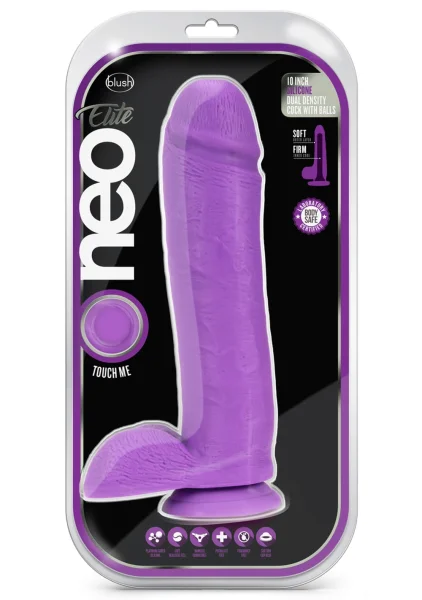 Neo Elite - 10" Silicone Dual Density Cock with Balls