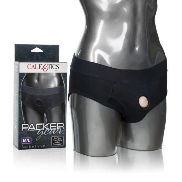 Packer Gear Black Brief Packing Harness By CalExotics - Extra Small/Small