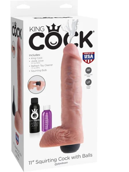 King Cock 11 in. Squirting Cock w/ Balls