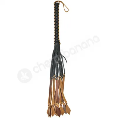 Pain Italian Leather Stylish 22 Tails With 12 Handle Whip