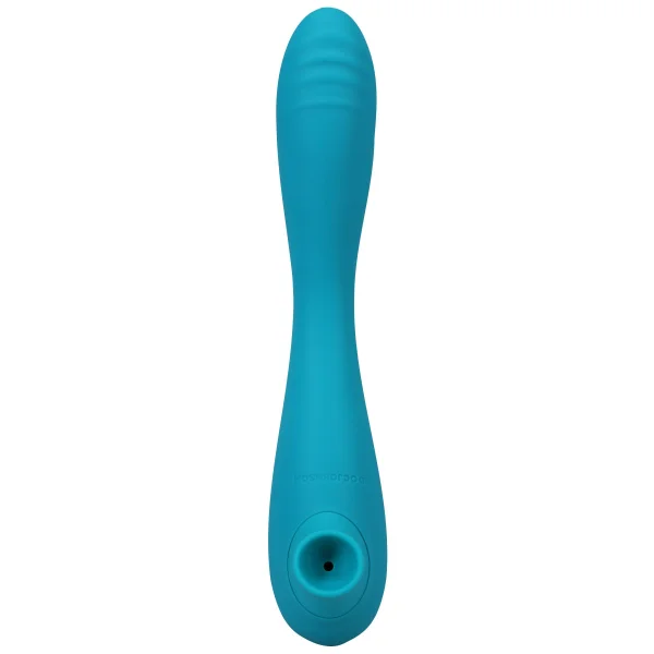 This Product Sucks - Sucking Clitoral Stimulator  With Bendable G-Spot Vibrator - Teal