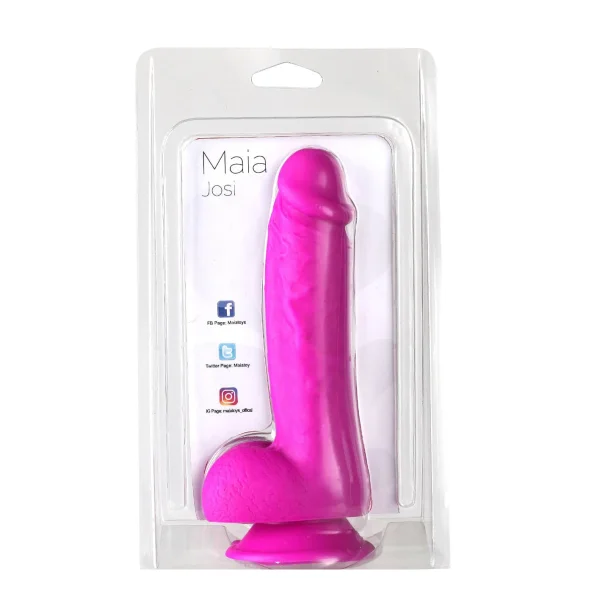 Josi Silicone Realistic Suction Cup Dong - Dark Purple