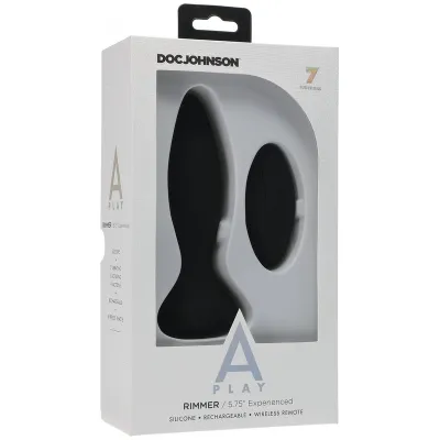 Doc Johnson A Play Experienced Rimmer Silicone Black Anal Plug with Remote