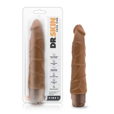 Dr Skin Cock Vibe 1 9 Inch Vibrating Cock Mocha