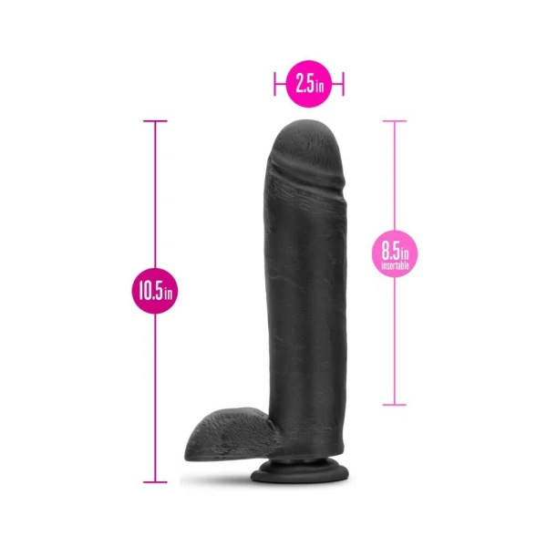 Au Natural - Bold - Huge - 10.5in Dildo - Black