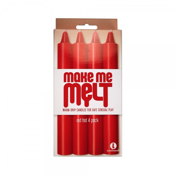 Make Me Melt Sensual Warm Drip Candles 4 Pack Red