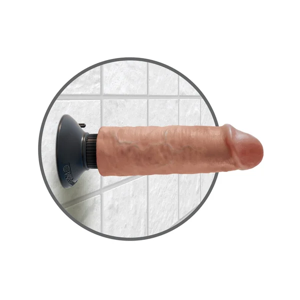 King Cock 6" Vibrating Cock - Tan — image 18 of 18