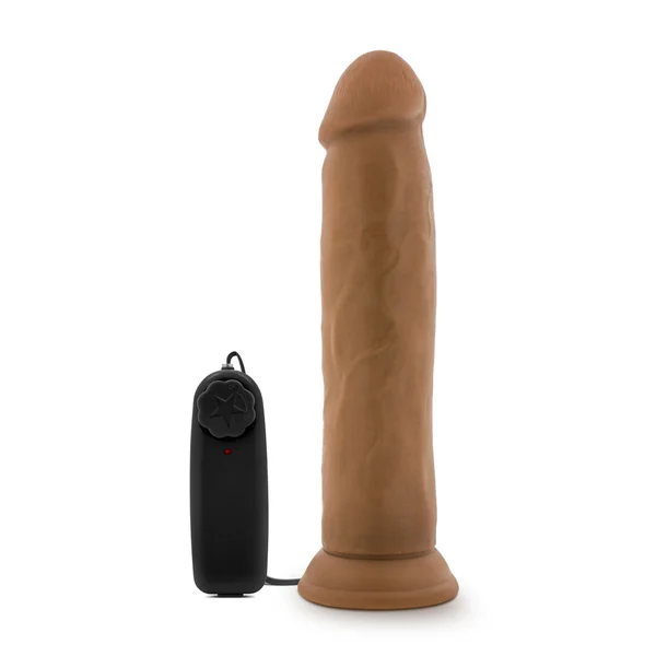 Dr. Skin - Dr. Throb - 9.5 Inch Vibrating  Realistic Cock With Suction Cup - Mocha — image 6 of 9