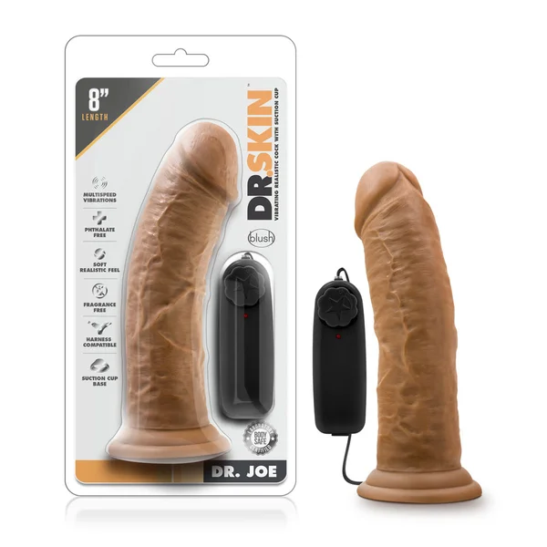 Dr. Skin - Dr. Joe - 8 Inch Vibrating Cock With  Suction Cup - Mocha — image 6 of 9