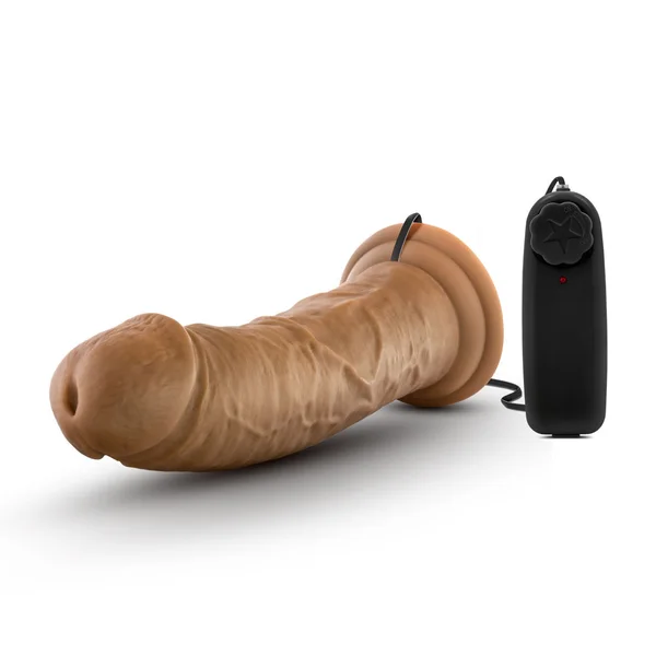 Dr. Skin - Dr. Joe - 8 Inch Vibrating Cock With  Suction Cup - Mocha — image 8 of 9