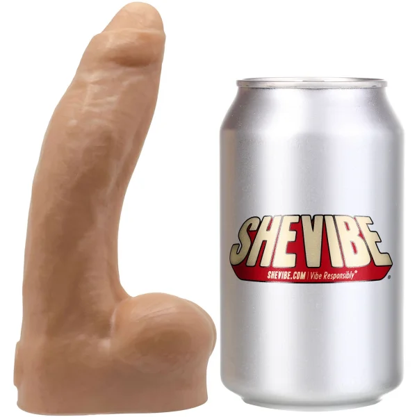 WEE Daddy Dakota Uncut 6" Platinum Silicone Realistic Dildo With Balls By Dee's Big Daddies - Vanilla