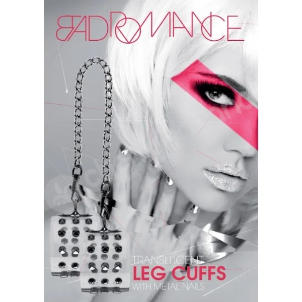 Bad Romance Translucent Leg Cuffs With Metal Nails