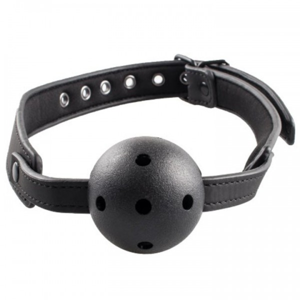 Bondara Matte PU Black Vented Ball Gag