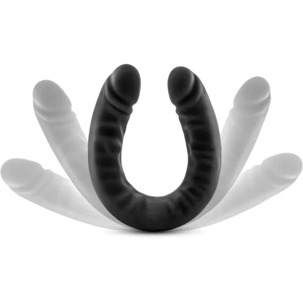 18" Slim Double Sided Dildo in Black