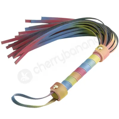 Spectra Bondage Rainbow Gold Flogger