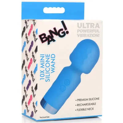 10x Mini Silicone Wand Blue