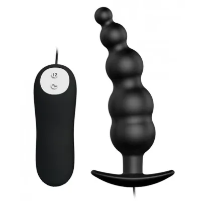 Pretty Love Vibrating Bead Butt Plug Black