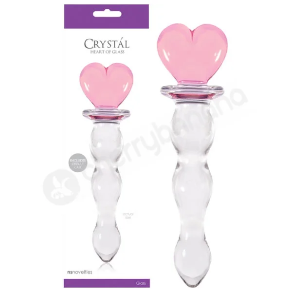 Crystal Heart Of Glass Pink/Clear Glass Dildo