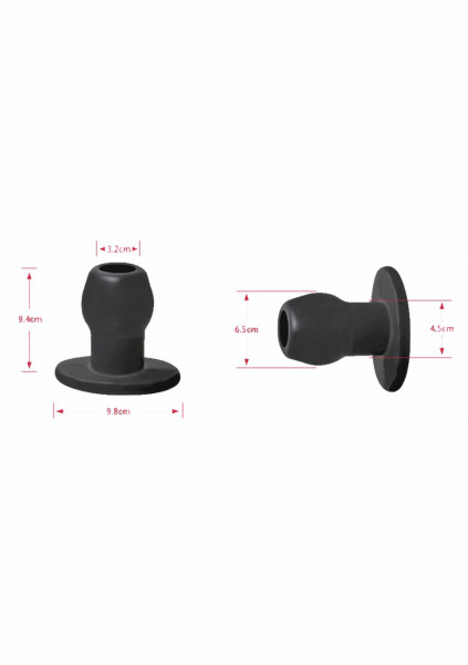 Tunnel Plug - Large - Black - Huge Butt Plug