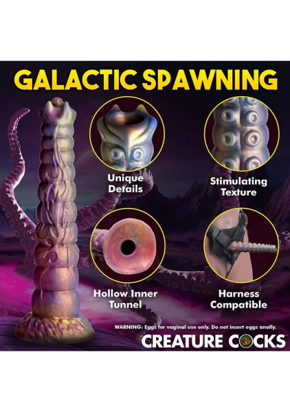 Deep Invader Tentacle 11.5" Silicone Ovipositor Dildo With Eggs By Creature Cocks