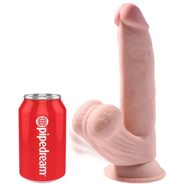 King Cock Plus 8" Triple Density Cock With Swinging Balls & Suction Cup Base - Vanilla