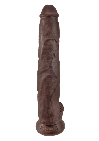 King Cock 14" Suction Cup Dildo With Balls - Vanilla