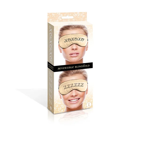 The 9's Xoxo-zzz Satin Blindfold - Black-gold — image 5 of 6