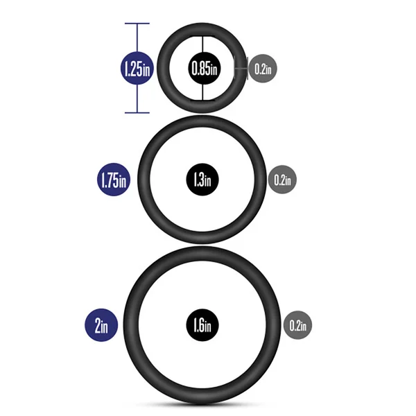 Performance - Vs4 Pure Premium Silicone Cockring Set - Black — image 14 of 14