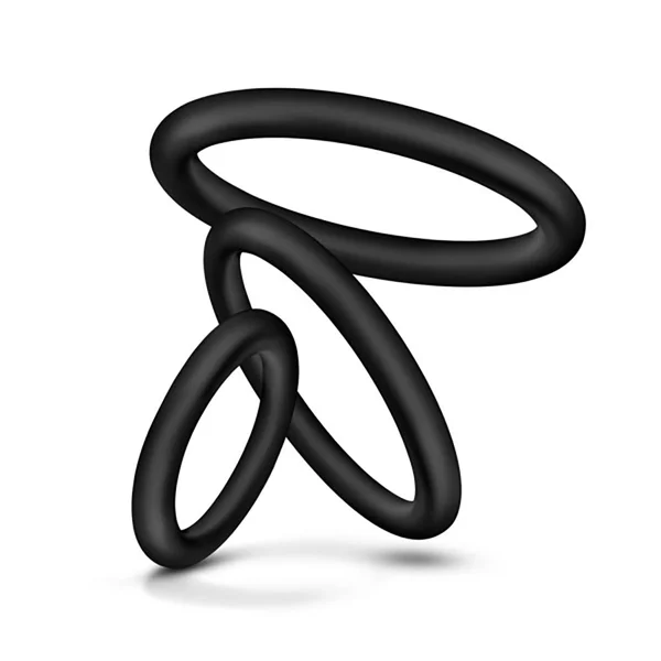 Performance - Vs4 Pure Premium Silicone Cockring Set - Black — image 13 of 14