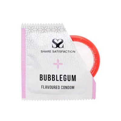 Share Satisfaction Bubblegum Flavoured Condoms 100 Bulk Pack Bubblegum