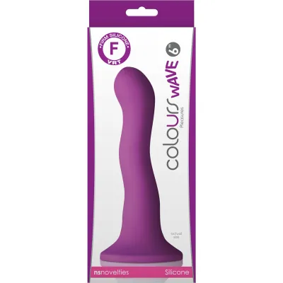 Colours 6 Wave Silicone Suction Cup Dildo Purple