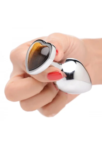 Booty Sparks - Gemstones Tiger's Eye Heart Medium Anal Plug